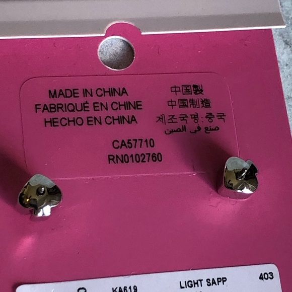 Kate Spade Pierced Earrings Light Sapphire Jeweled Scallops Silver NWT - Picture 7 of 10